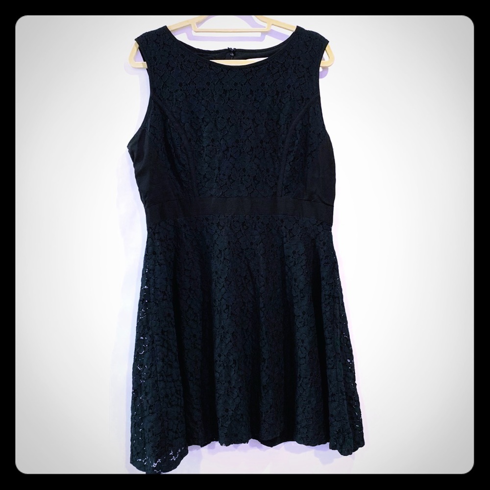 NY&Company Black Floral Lace Dress - Size 16